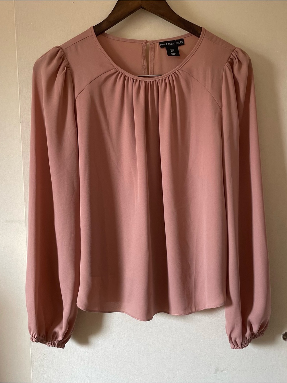 Sincerly Jules Dusty Rose Long-Sleeve Blouse